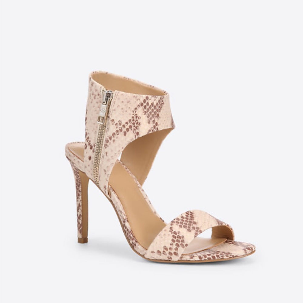 Ann Taylor Boutique - Woman's Exotic Embossed Leather Ankle Zip Sandals, 6